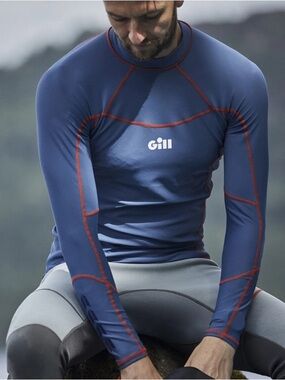 Gill Navy Pro Rash Vest Long Sleeve Tee